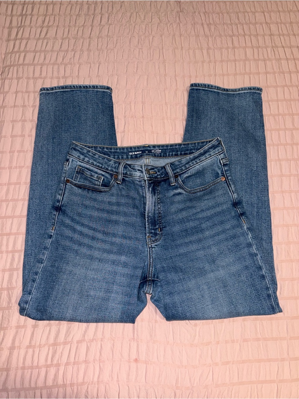 Old Navy Women's Medium Blue High-Rise OG LOOSE Jeans